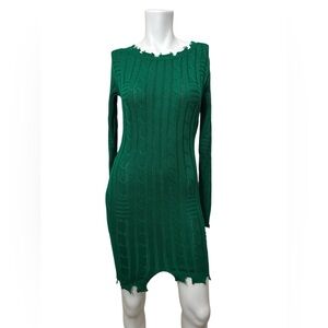 Long Sleeve Green Knit Dress